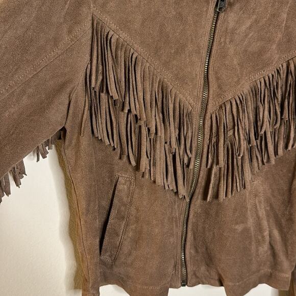 abercrombie kids Faux Leather Fringe Jacket Size 11/12 - Picture 4 of 6